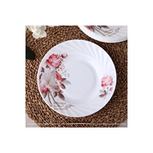 Opal Yemek Tabak Rose Desen 20.2 Cm 6 Adet
