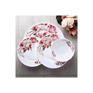 Opal Yemek Tabak Rose Desen 20.2 Cm 6 Adet