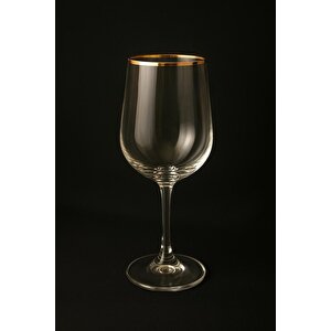 Kristal Ayaklı Bardak Altın Yaldızlı 350 Ml 6 Adet