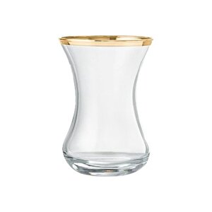 İnce Belli Gold Çay Bardağı 130 Cc 6 Lı