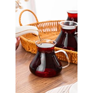 6'lı Ehli Keyf Borosilikat Cam Kulplu Çay Bardağı 220 Ml Bardak 16043