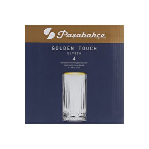 Elysia Golden Touch Yaldızlı Uzun Bardak 4'lü 450 Cc 520015 Orjin. Kutulu