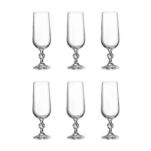 Collection Sterna Kristal 6'lı 180cc Kahve Yanı Su Bardağı/flüt Şampanya Kadehi Seti