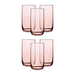 420805 6 Lı Pembe Meşrubat Bardağı 365cc