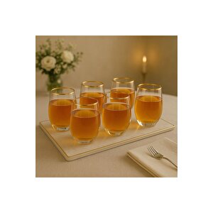 Kristal Su Bardak Altın Yaldızlı 360 Ml 6 Adet