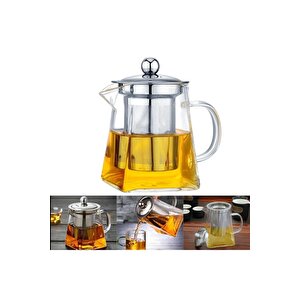 Süzgeçli Cam Demlik Isıya Dayanıklı 950 Ml