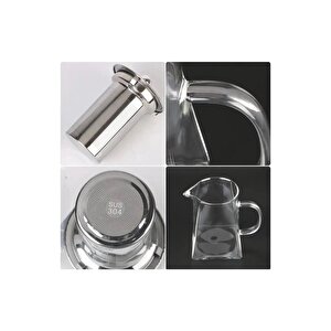 Süzgeçli Cam Demlik Isıya Dayanıklı 950 Ml