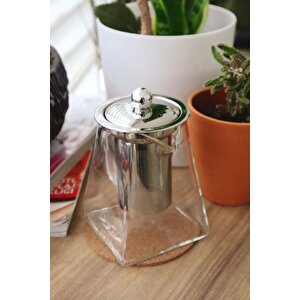 Süzgeçli Cam Demlik Isıya Dayanıklı 950 Ml