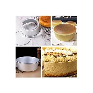 Kek Kalıbı Yuvarlak Şekil Alüminyum 1 Adet Ağız Çapı 22 Cm Yükseklik 8 Cm