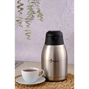 Paslanmaz Çelik Termos 2l | Sıcak & Soğuk Tutma, Mandallı Kapak, Bpa Free | Çay Ve Kahve Termosu