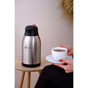 Paslanmaz Çelik Çay Termosu 2.5 Litre | 12-24 Saat Soğuk, 8-12 Saat Sıcak Tutma | Paslanmaz Çelik