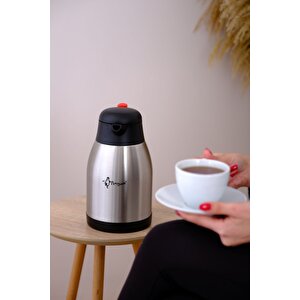 Paslanmaz Çelik Çay Termosu 2 Litre | 12-24 Saat Soğuk, 8-12 Saat Sıcak Tutma | Paslanmaz Çelik