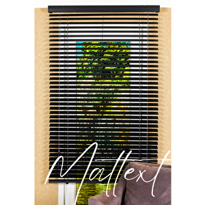 Siyah 50 Mm Ahşap Görünümlü Jaluzi Perde 170x260 cm