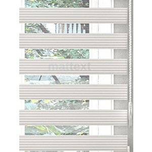 Beyaz Dar Plise  Zebra Perde 150x230 cm
