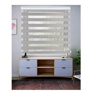 Gri Geniş Plise  Zebra Perde 70x260 cm