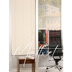 Krem Alüminyum Jaluzi Perde - 25m 130x220 cm