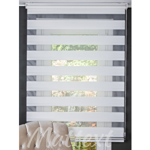 Beyaz Modern  Zebra Perde  Byz3010 100x220 cm