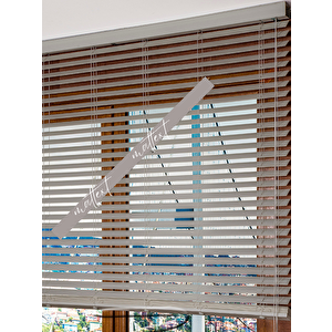 Gri 50 Mm Ahşap Görünümlü Jaluzi Perde 180x180 cm