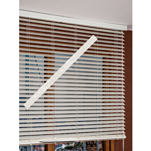 Krem 50 Mm Ahşap Görünümlü Jaluzi Perde 130x220 cm