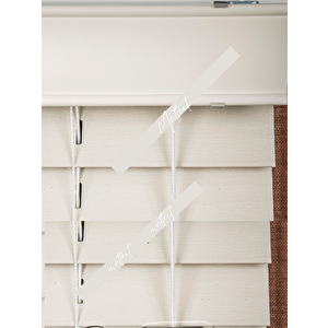 Krem 50 Mm Ahşap Görünümlü Jaluzi Perde 130x220 cm