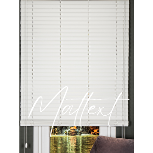 Beyaz 50 Mm Ahşap Görünümlü Jaluzi Perde 120x260 cm