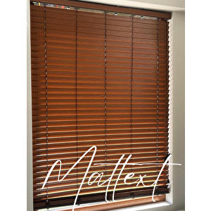 Açık Kahverengi 50 Mm Ahşap Görünümlü Jaluzi Perde 170x180 cm