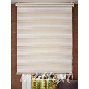 Krem Modern  Zebra Perde  Byz3020 200x250 cm