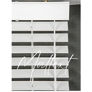 Beyaz 50 Mm Ahşap Görünümlü Jaluzi Perde 100x180 cm