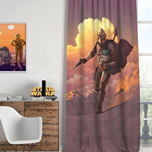 Star Wars The Mandalorian Çocuk Odası Tekli Fon Perde Çocuk Odası