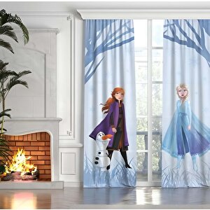 Disney Frozen 2 Lisanslı Çocuk Odası Fon Perde - 2 Kanat (65x265 Cm)