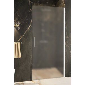 Cube Temperli 6 Mm Boy Menteşeli Ön Cephe Duşakabin Krom Profil Buzlu Cam 76 cm