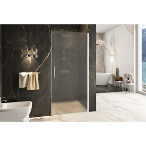 Cube Temperli 6 Mm Boy Menteşeli Ön Cephe Duşakabin Krom Profil Buzlu Cam 76 cm