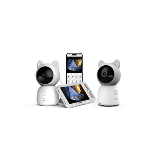 Akıllı Çift Kameralı Monitörlü Bebek Kamerası