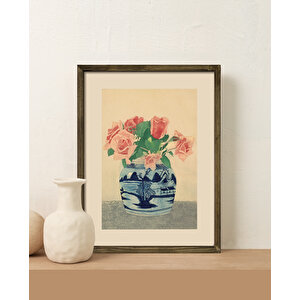 Pembe Güller Çerçeveli Poster 21x30 cm