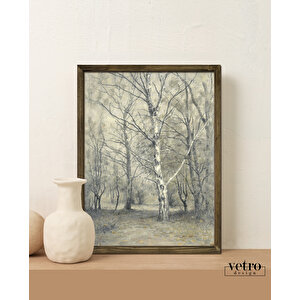 Karakalem Orman Çerçeveli Poster 30x40 cm
