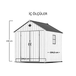 Divona Bahçe Depolama Evi Xl  225 x 225 x 244 cm