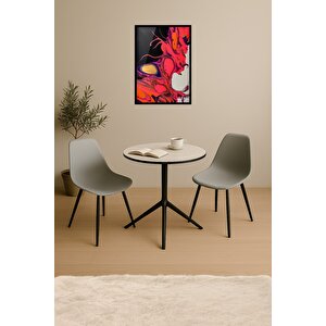 Ella Soft Serisi 70x75 Açılabilir Kompak Panel Mutfak Masa Takımı 2 Sandalye