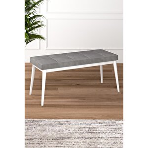 Arven Serisi 80x132 Açılabilir Mdf Beyaz Mermer Desen Mutfak Masa Takımı 4 Sandalye 1 Bench