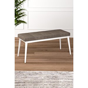 Arven Serisi 80x132 Açılabilir Mdf Beyaz Mutfak Masa Takımı 4 Sandalye 1 Bench