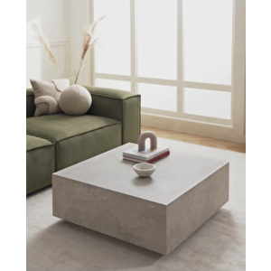 Most Lignum Mermer Görünümlü %100 Mdf Bej Orta Sehpa 80x80 Cm. (evinize Teslim) Antik Bej