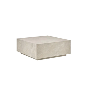 Most Lignum Mermer Görünümlü %100 Mdf Bej Orta Sehpa 80x80 Cm. (evinize Teslim)