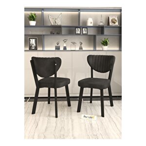 Aras 70x110cm Siyah Mutfak Masası, Mutfak Masası Takımı, Yemek Masası, 4 Siyah Sandalye