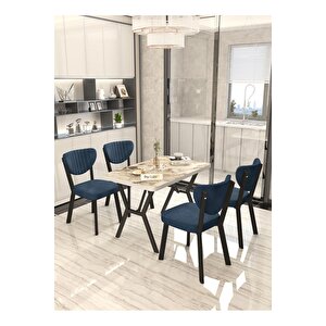 Aras 70x110cm Efes Mutfak Masası, Mutfak Masası Takımı, Yemek Masası, 4 Antrasit Sandalye