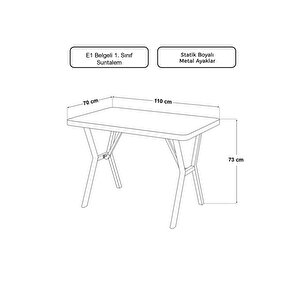 Aras 70x110cm Atlantik Mutfak Masası, Mutfak Masası Takımı, Yemek Masası, 4 Siyah Sandalye
