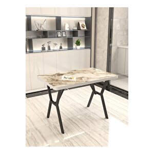 Aras 70x110cm Efes Mutfak Masası, Mutfak Masası Takımı, Yemek Masası, 4 Krem Sandalye