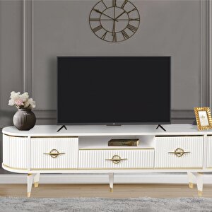 Duru Tv Sehpası - Beyaz  Gold
