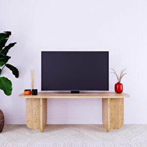 B0030 Beca Tv Ünitesi 100 Cm Meşe Tv Sehpası, Televizyon Ünitesi Minimalist Modern 45 Inç Tv Ünitesi