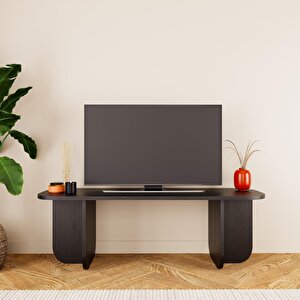 B0050 Beca Tv Ünitesi 100 Cm Siyah Tv Sehpası Televizyon Ünitesi, Minimalist, Modern, 45 Inç Tv