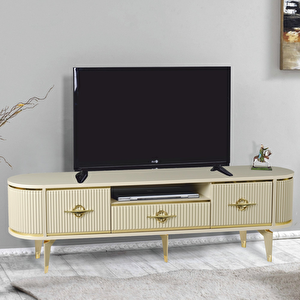 Duru Tv Sehpası - Cappuccino - Gold
