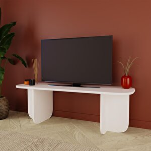 B0040 Beca Tv Ünitesi 100 Cm Beyaz Tv Sehpası Televizyon Ünitesi Minimalist Modern 45 Inç Tv Ünitesi